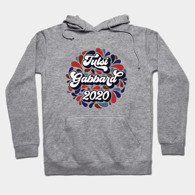 Tulsi Gabbard Grunge 2020 Retro, Red, White, Blue, Paisley Hoodie by KimberMaddox